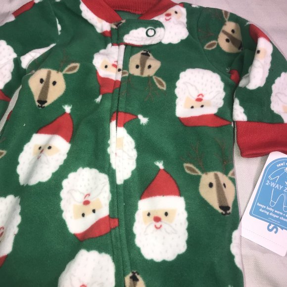 NWt carters santa sleeper pj pajamas NB newborn 0M - Picture 3 of 6